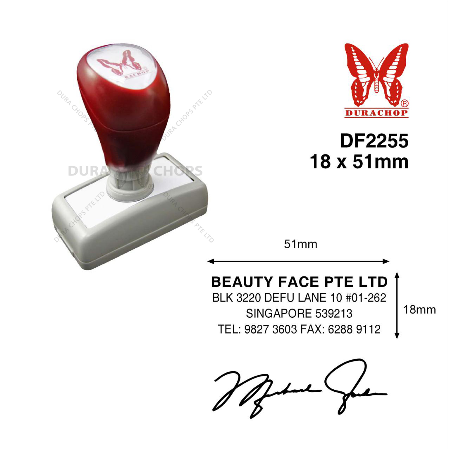 DF2255 - 18 x 51mm (Signature Stamp) DF2255 - 18 x 51mm (Signature Stamp)